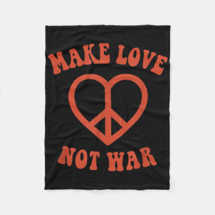 Liebe statt Krieg Retro-Hippie-Friedenszeichen Fleecedecke