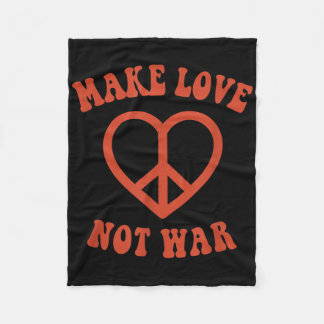 Liebe statt Krieg Retro-Hippie-Friedenszeichen Fleecedecke
