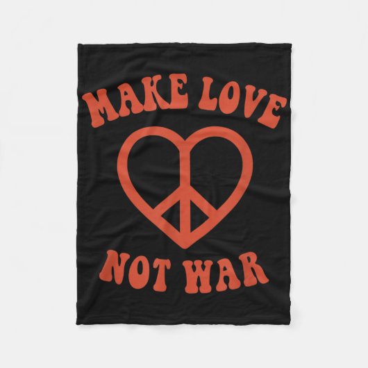 Liebe statt Krieg Retro-Hippie-Friedenszeichen Fleecedecke (Vorderseite)