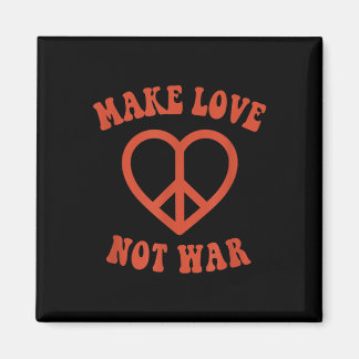 Liebe statt Krieg Retro-Hippie-Friedenszeichen Magnet