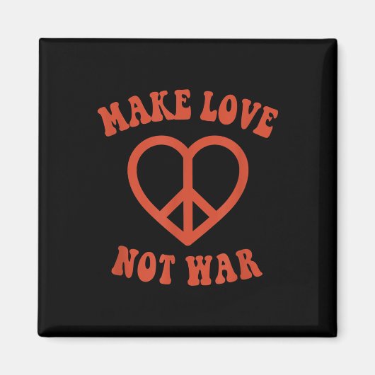 Liebe statt Krieg Retro-Hippie-Friedenszeichen Magnet (Vorne)
