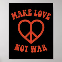 Liebe statt Krieg Retro-Hippie-Friedenszeichen
