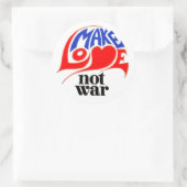 Liebe statt Krieg Runder Aufkleber (Tasche)