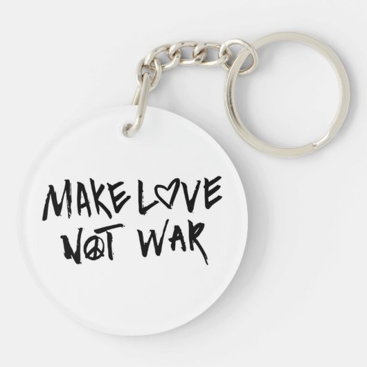 Liebe statt Krieg Schlüsselanhänger (Rückseite)