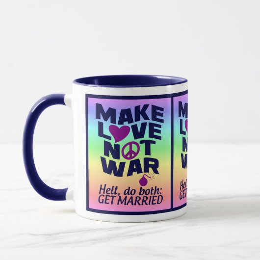 Liebe statt Krieg Tasse - wählen Sie Stil & Farbe (Links)