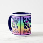 Liebe statt Krieg Tasse - wählen Sie Stil & Farbe (Vorderseite Links)