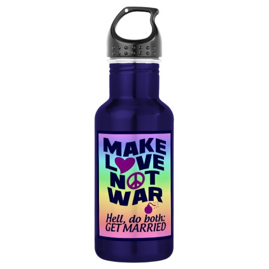 Liebe statt Krieg Trinkflasche (Vorderseite)