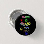 Liebe statt Kriegshandschuh-Rainbow-Design Button (Vorne & Hinten)
