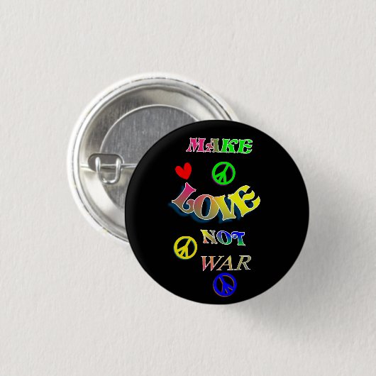 Liebe statt Kriegshandschuh-Rainbow-Design Button (Vorne & Hinten)