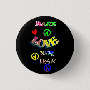 Liebe statt Kriegshandschuh-Rainbow-Design Button