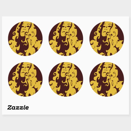 Liebe statt Kriegshilfemädchen Runder Aufkleber (Blatt)