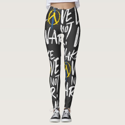Liebe statt Kriegsunterstützung für die Ukraine Leggings (Vorderseite)