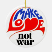 Liebe statt Kriegsweihnachtsfeiern Keramikornament (Hinten)