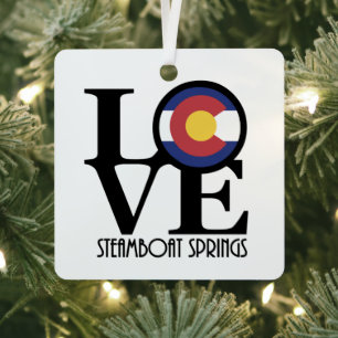 LIEBE Steamboat Springs Colorado Ornament Aus Metall