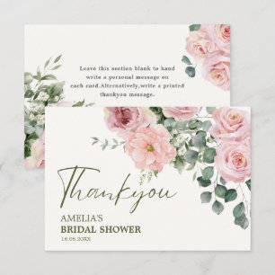 Liebe steht in Blüte Aquarell Florale Hochzeitsdus Dankeskarte