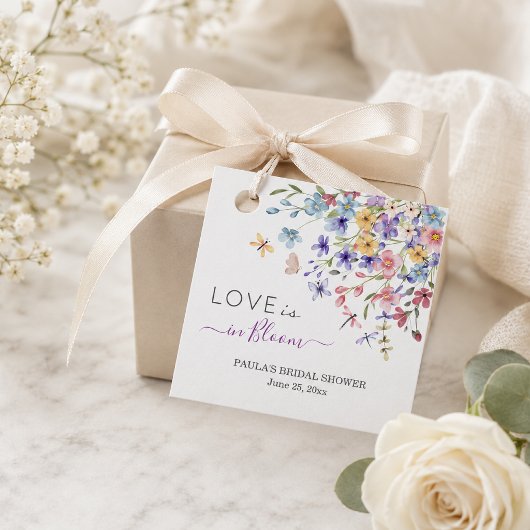 Liebe steht in Blüte Libellen Brautparty Geschenkanhänger
