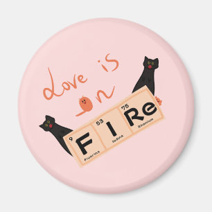 Liebe steht in Flammen Lustiger Liebesmagnet Magnet