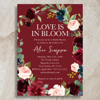 Liebe steht in voller Blüte Garten Blumen Hochzeit Einladung