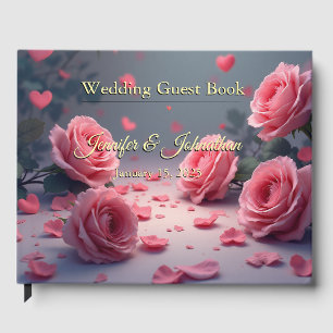 Liebe steht in voller Blüte Rosa Rosen Elegante Ho Gästebuch
