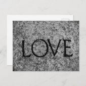 "Liebe" Stein in Schwarz und Weiß Postkarte (Vorne/Hinten)