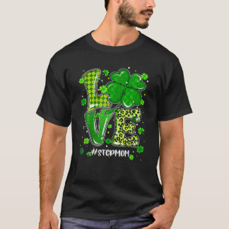 Liebe StepMom Green Kariert Leopard St Patrick's D T-Shirt