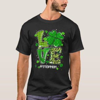 Liebe StepMom Green Kariert Leopard St Patrick's D T-Shirt