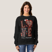Liebe Stethoscope Herz Leopard Krankenpfleger Mana Sweatshirt (Vorne ganz)