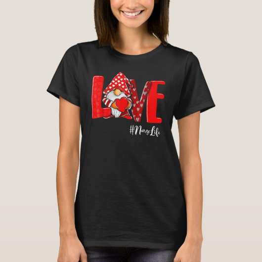 Liebe Stethoscope NurseLife Valentine Day Leopard T-Shirt (Vorderseite)