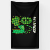 Liebe Stethoscope Scrub Life Kleeblatt Patricks Da Banner (Vertikal)