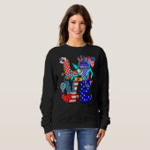 Liebe Stethoskop Fireworks Usa Flag 4. Sweatshirt (Vorne ganz)