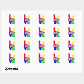 Liebe-Stickerbögen Quadratischer Aufkleber (Blatt)