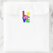 Liebe-Stickerbögen Quadratischer Aufkleber (Tasche)