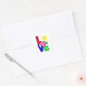Liebe-Stickerbögen Quadratischer Aufkleber (Umschlag)