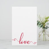 "Liebe" Stilvolle Valentinstag Stationery Briefpapier (Stehend Vorderseite)