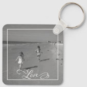 Liebe Stilvolles Foto Personalisiert Elegant Schlüsselanhänger (Rückseite)