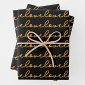 Liebe Stilvolles Gold Black Pattern Geschenkpapier Set (Beispiel)