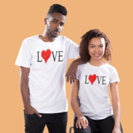 Liebe Stilvolles Rotes Herz romantisches Couple Zi T-Shirt