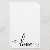 "Liebe-" stilvolles Valentinstag-Briefpapier Briefpapier (Vorne/Hinten)