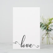 "Liebe-" stilvolles Valentinstag-Briefpapier Briefpapier (Stehend Vorderseite)