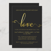 "Liebe" Stilvolles Valentinstag Party Einladung (Vorne/Hinten)