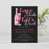 Liebe stinks Black Anti Valentine's Day Party Einladung (Stehend Vorderseite)