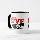 Liebe Stinks Geschenke Tasse (Vorderseite Links)