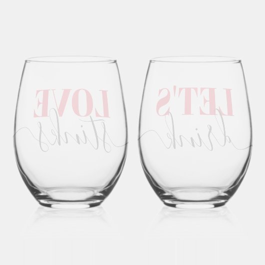 Liebe stinkt Lasst uns sonnig trinken Weinglas Ohne Stiel (Rückseite)