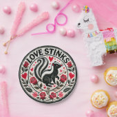 Liebe stinkt Skunks Valentinstag Pappteller (Party)