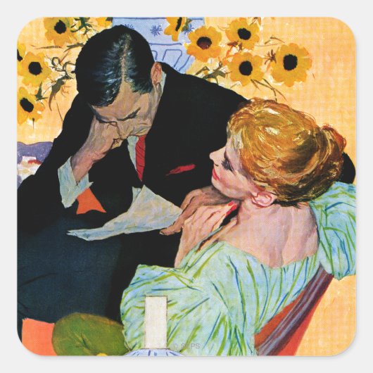 Liebe stirbt langsam quadratischer aufkleber (Vorderseite)