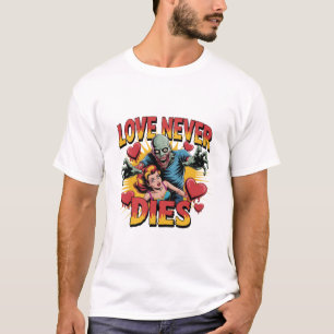 Liebe stirbt nie – Retro-Zombie-Horror-Pin-Up T-Shirt