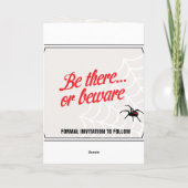 "Liebe stirbt nie Save the Date" Ankündigung (Rückseite)