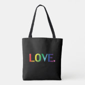 Liebe, Stolz lgbtq Gay que Regenbogen schwarz Tasche (Rückseite)