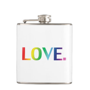 Liebe, Stolz lgbtq Gay quee Regenbogenfarben Flachmann