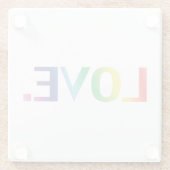 Liebe, Stolz lgbtq Gay quee Regenbogenfarben Glasuntersetzer (Rückseite)